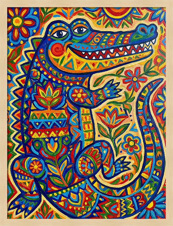 Crocodile Folk Art