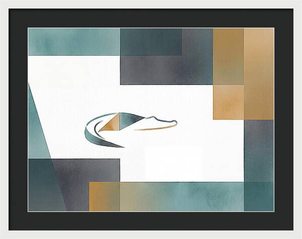 Crocodile In Abstract Harmony