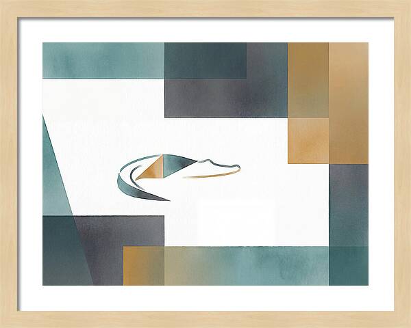 Crocodile In Abstract Harmony