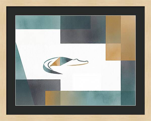Crocodile In Abstract Harmony