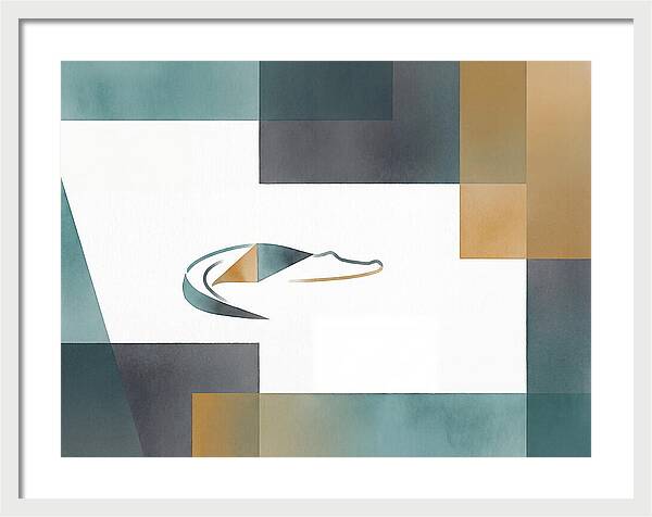 Crocodile In Abstract Harmony
