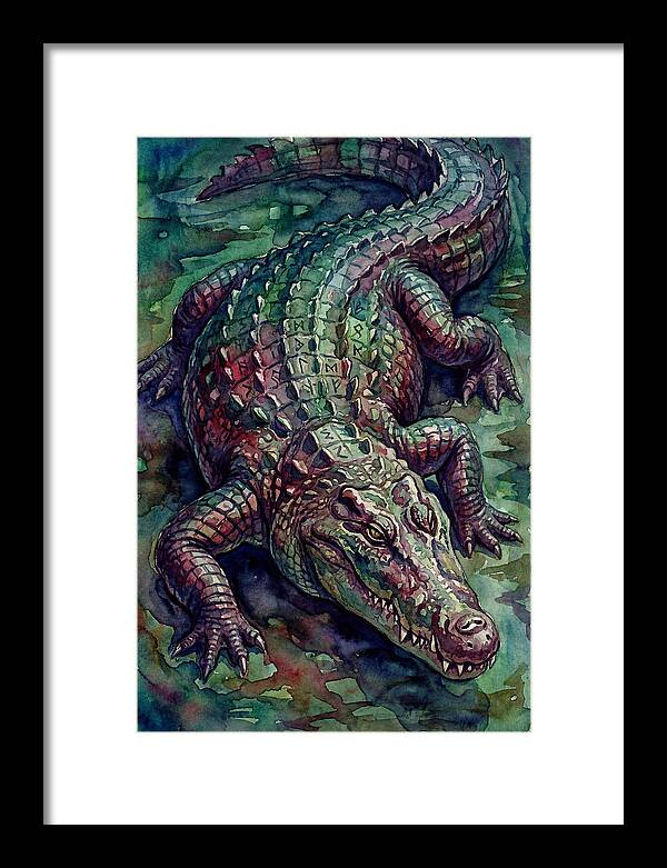 Crocodile In Watercolor Splendor