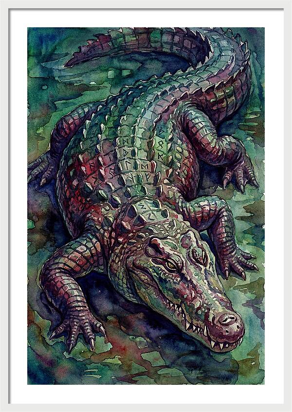 Crocodile In Watercolor Splendor
