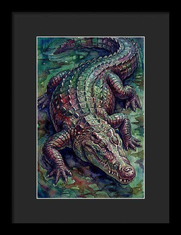 Crocodile In Watercolor Splendor