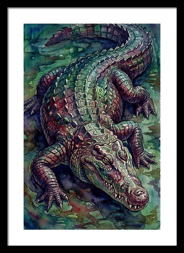 Crocodile In Watercolor Splendor