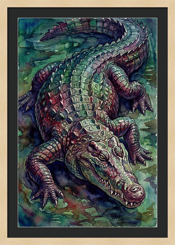 Crocodile In Watercolor Splendor