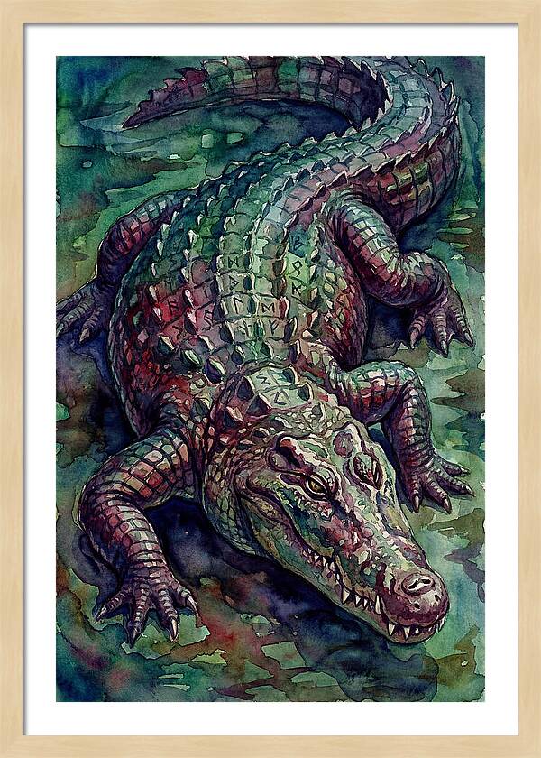 Crocodile In Watercolor Splendor