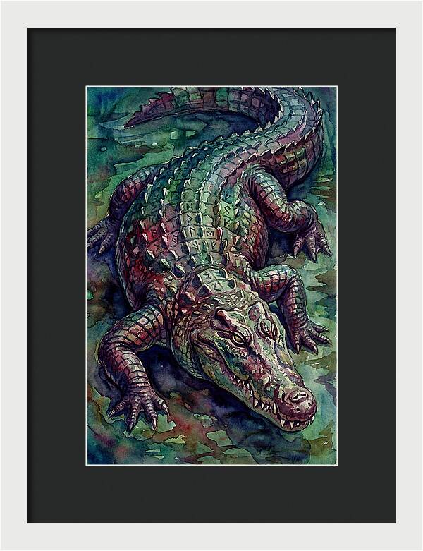 Crocodile In Watercolor Splendor