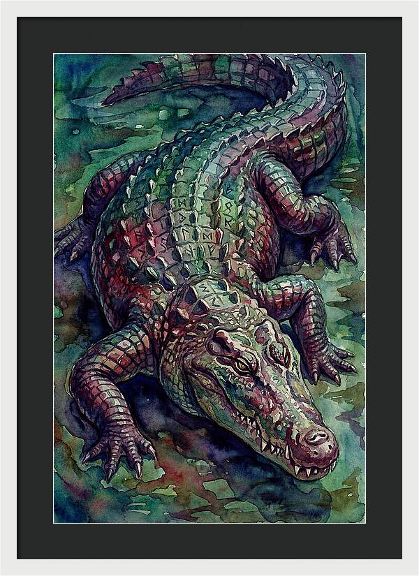 Crocodile In Watercolor Splendor