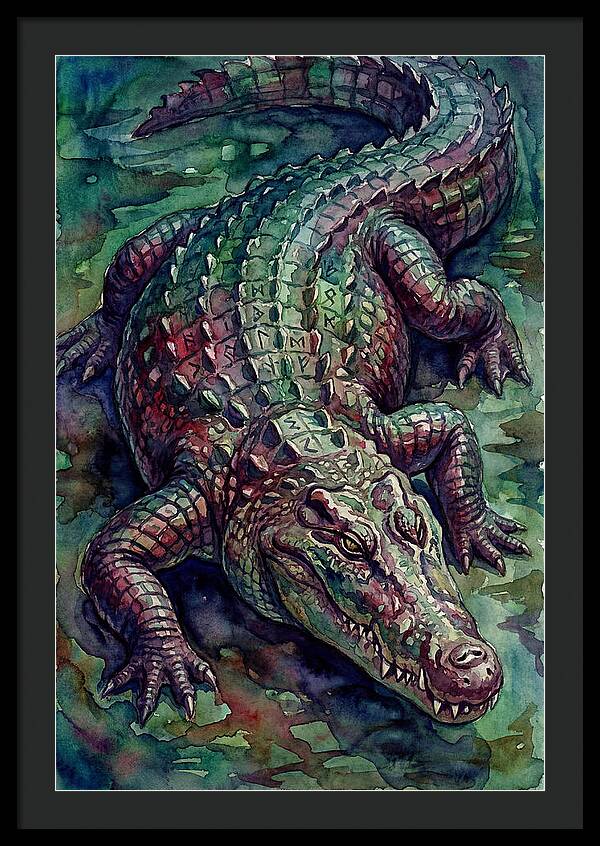 Crocodile In Watercolor Splendor