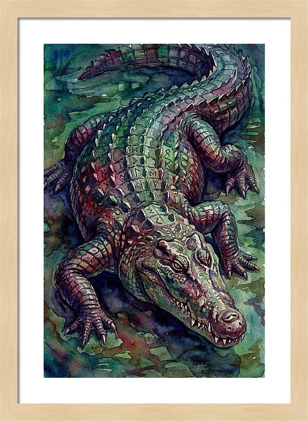 Crocodile In Watercolor Splendor