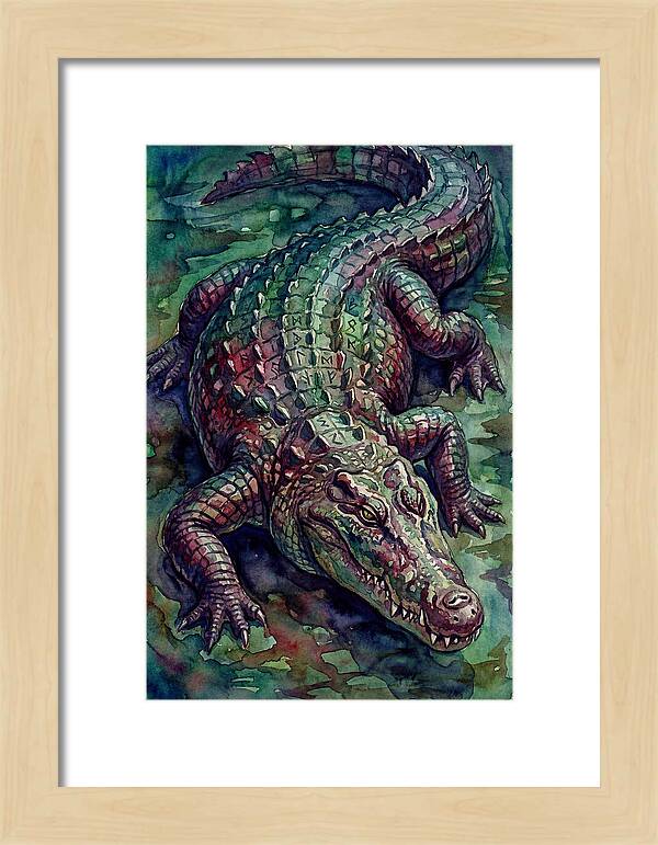 Crocodile In Watercolor Splendor