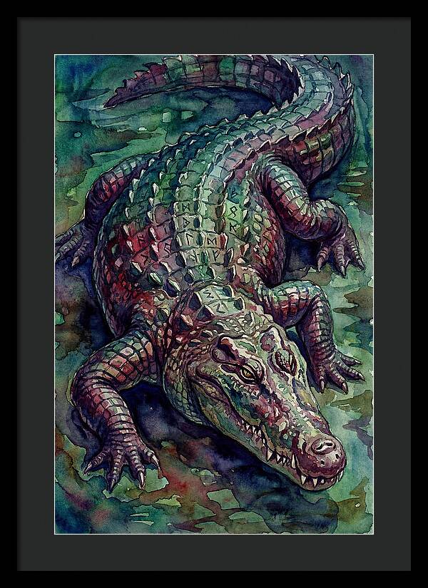 Crocodile In Watercolor Splendor