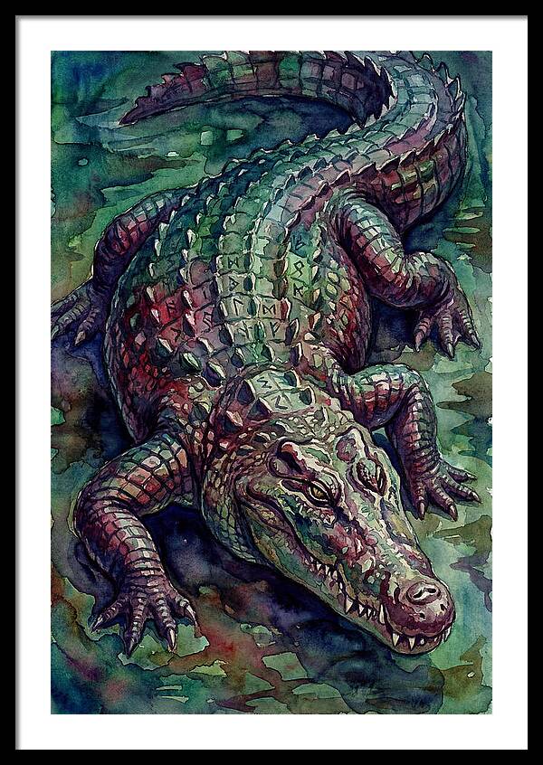 Crocodile In Watercolor Splendor