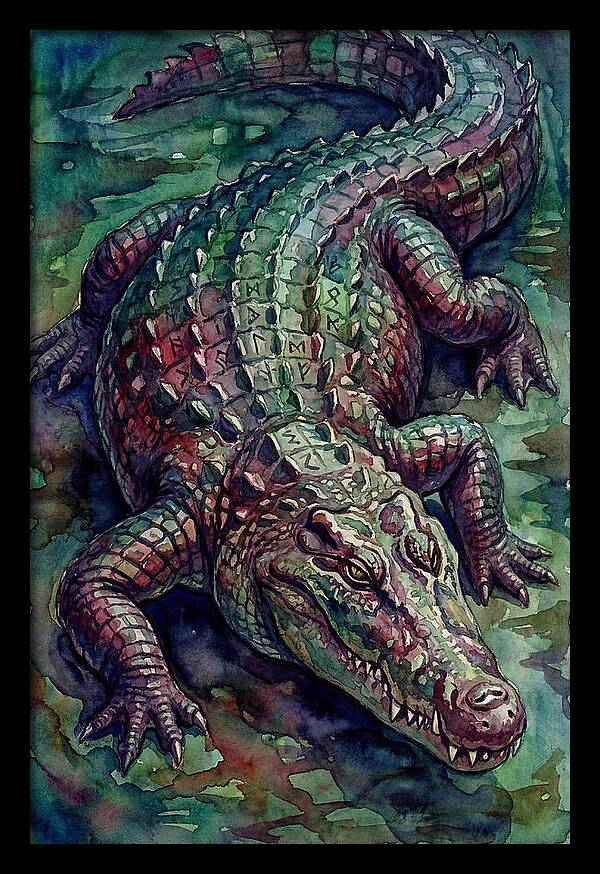 Crocodile In Watercolor Splendor