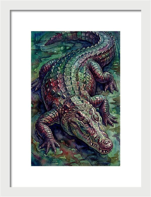 Crocodile In Watercolor Splendor