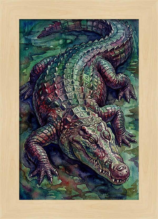 Crocodile In Watercolor Splendor