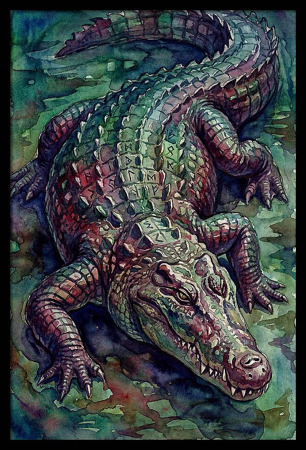 Crocodile In Watercolor Splendor