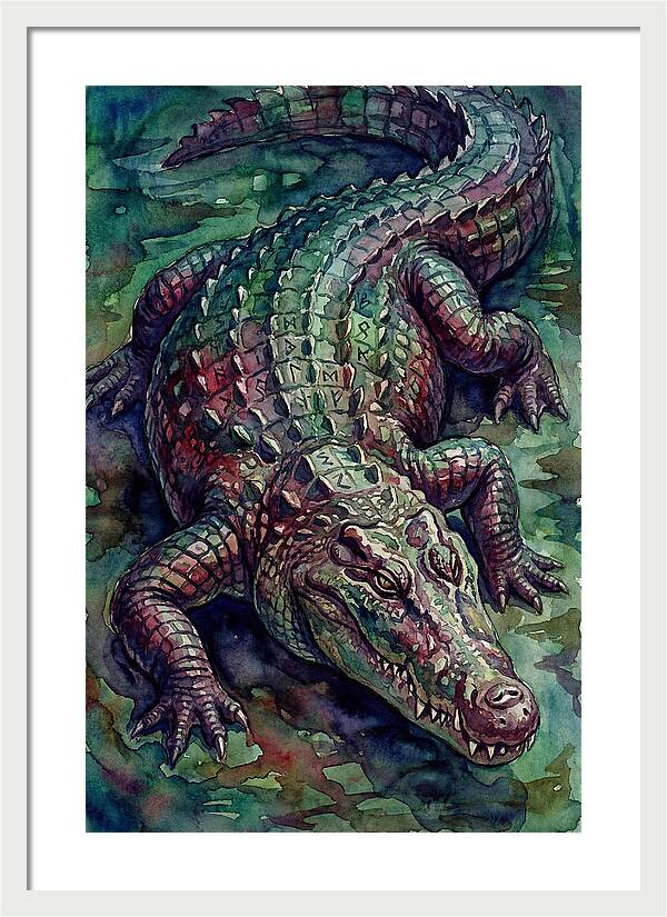 Crocodile In Watercolor Splendor