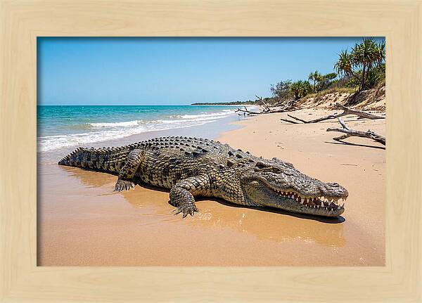 Crocodile Resting By The Shore