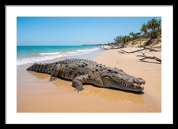 Crocodile Resting By The Shore