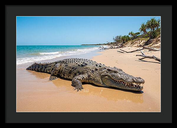 Crocodile Resting By The Shore