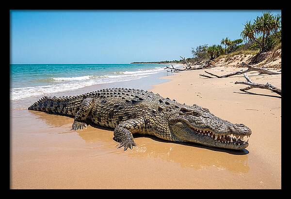 Crocodile Resting By The Shore