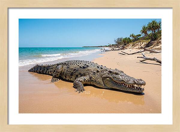 Crocodile Resting By The Shore