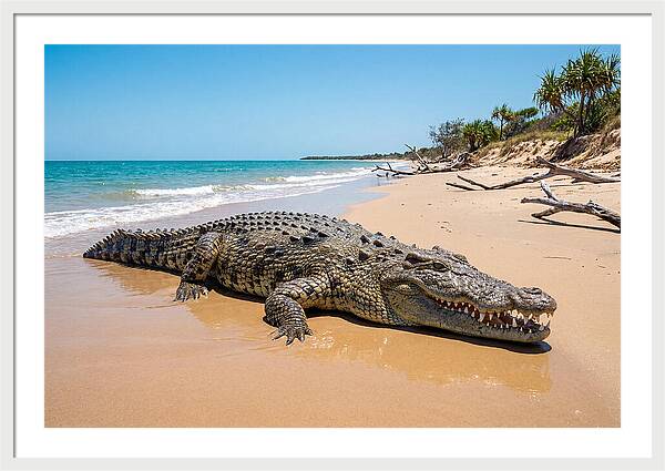 Crocodile Resting By The Shore