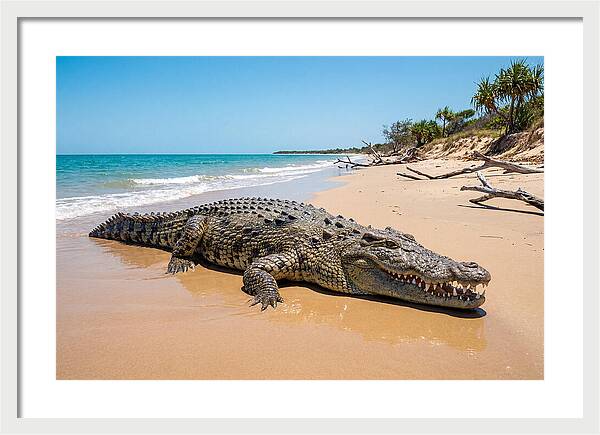 Crocodile Resting By The Shore