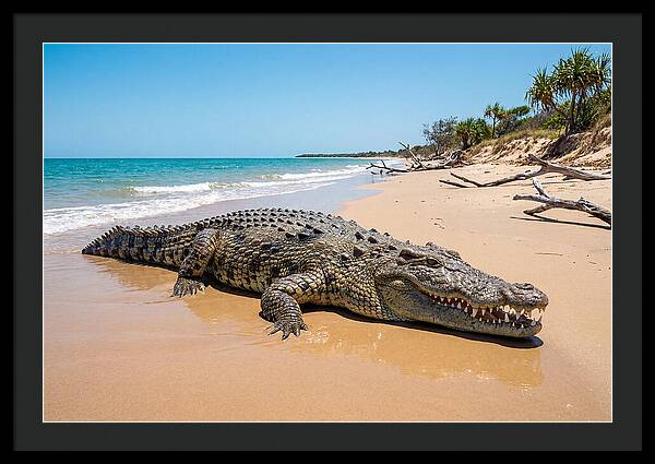 Crocodile Resting By The Shore