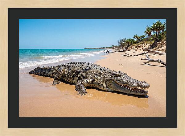 Crocodile Resting By The Shore