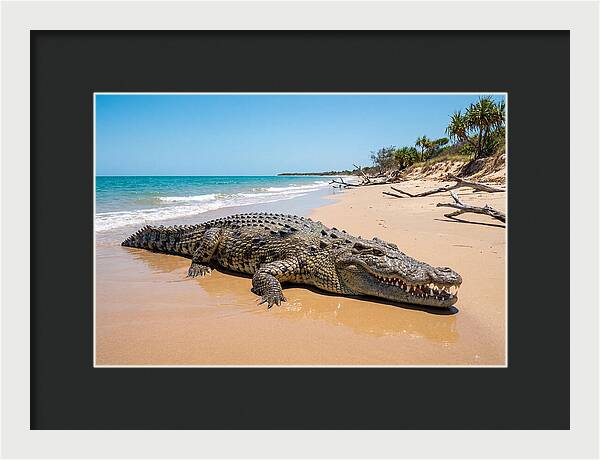 Crocodile Resting By The Shore