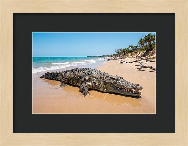 Crocodile Resting By The Shore