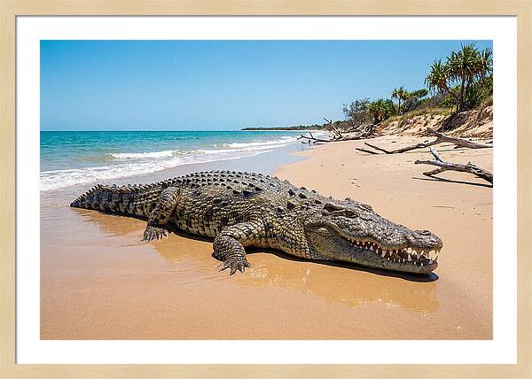 Crocodile Resting By The Shore