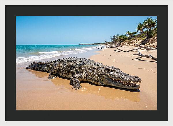 Crocodile Resting By The Shore