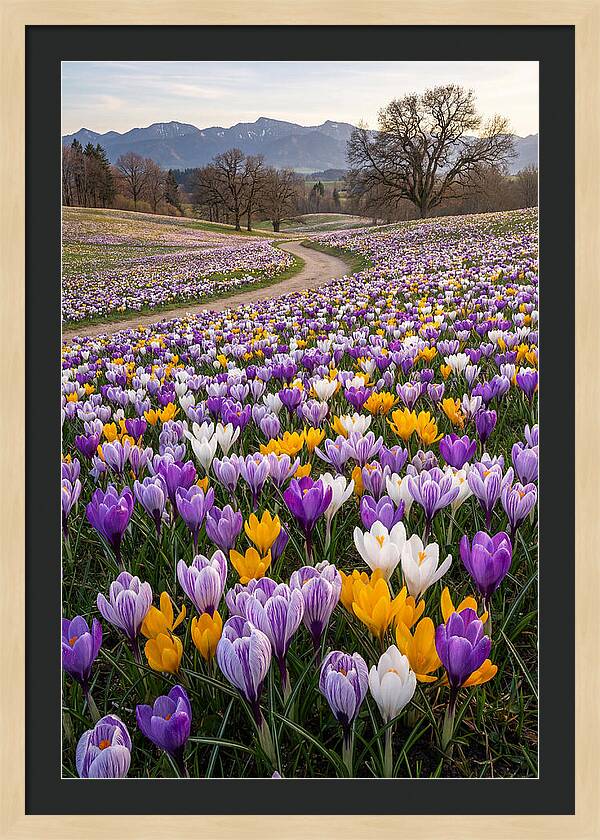 Crocus Spring Blooming Fields