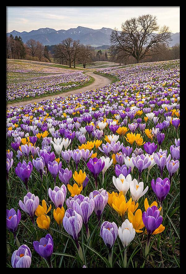 Crocus Spring Blooming Fields