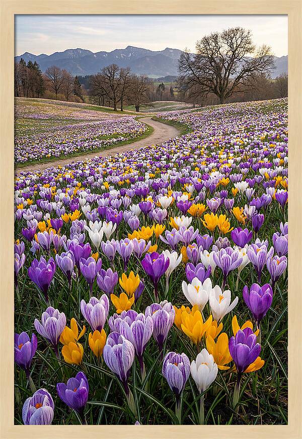 Crocus Spring Blooming Fields