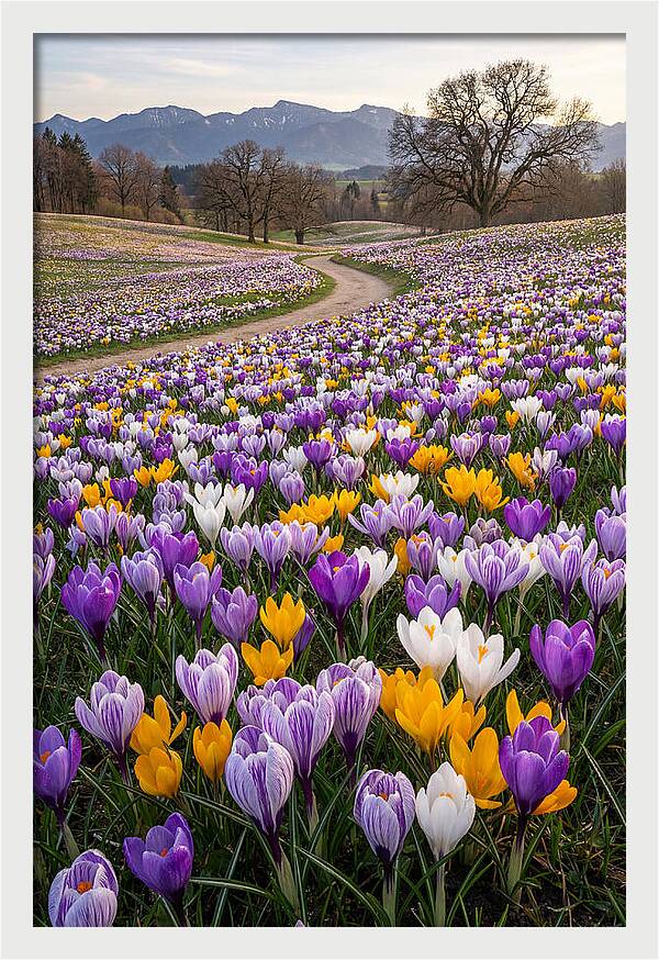 Crocus Spring Blooming Fields