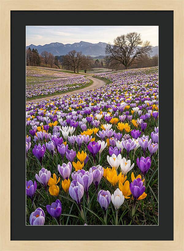 Crocus Spring Blooming Fields