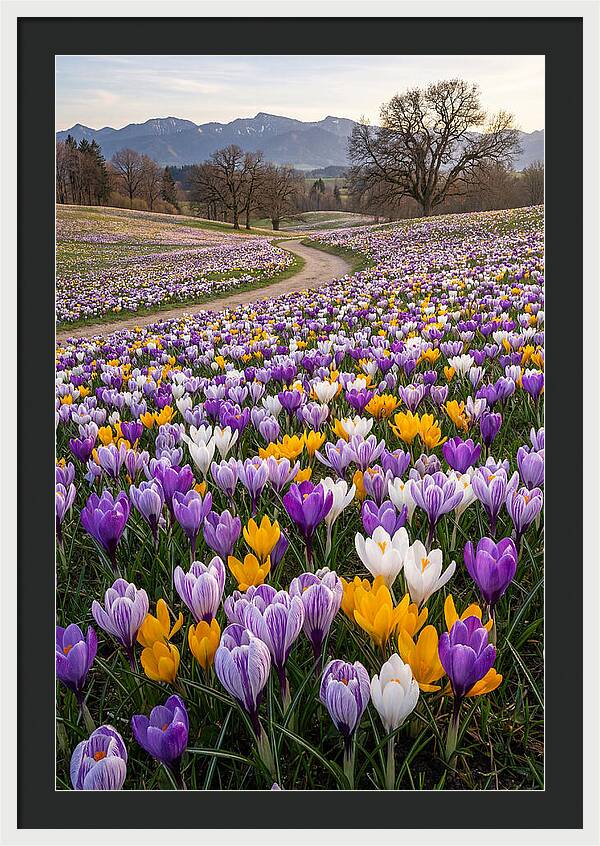 Crocus Spring Blooming Fields