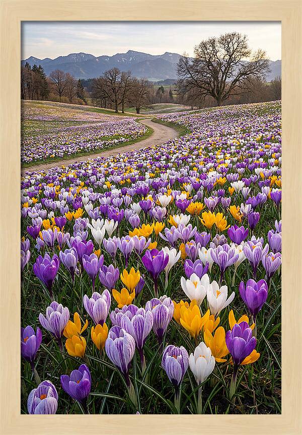 Crocus Spring Blooming Fields