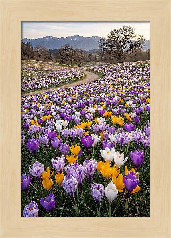 Crocus Spring Blooming Fields