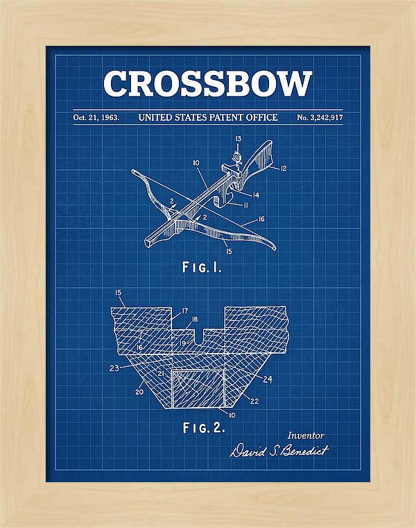 Crossbow Blueprint Patent Us3242917a