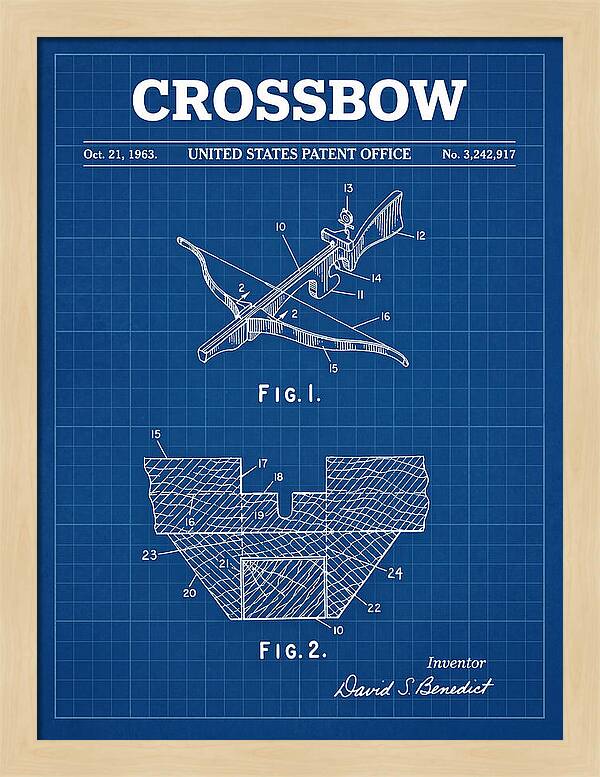 Crossbow Blueprint Patent Us3242917a