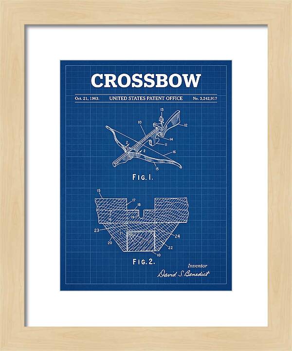 Crossbow Blueprint Patent Us3242917a