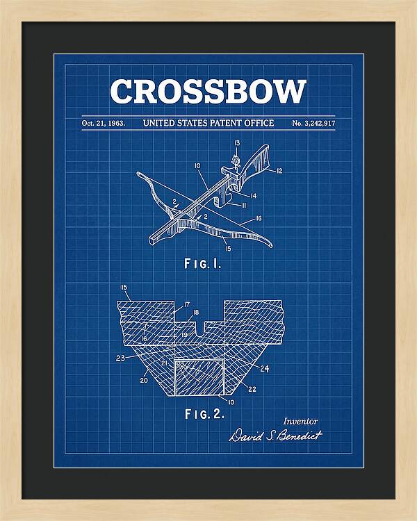 Crossbow Blueprint Patent Us3242917a