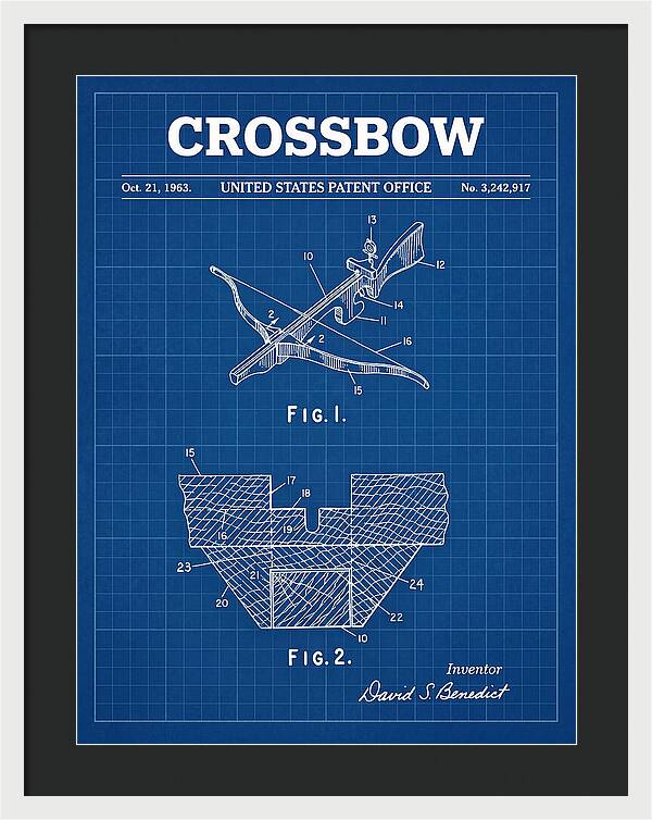 Crossbow Blueprint Patent Us3242917a
