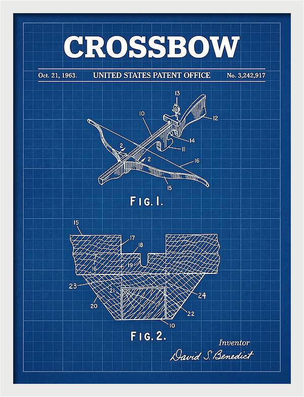 Crossbow Blueprint Patent Us3242917a